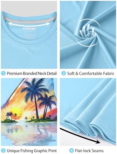 Men's UPF 50+ Sun Fishing Shirt, Long Sleeve UV Protection Tee, Quick Dry Rash Guard for Outdoor Swim Hiking - Image 5