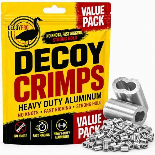 Duck Decoy Crimps, Texas Rig Decoy Line Crimps, PVC Decoy Cord Crimps, Duck Decoy Weights Crimps, Duck Decoy Strings, Texas Rigs for Duck Decoy Anchors, Decoy Rigging Crimps by DecoyPro
