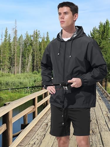 UIQUR Mens Rain Jacket Raincoat Waterproof Windbreaker - Image 3