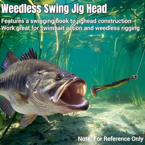 Vivid Fish Eyes Weedless Jig Heads, 15Pcs Swinging Bass Jig Head - Image 6
