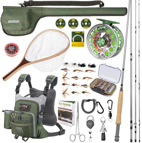 QualyQualy Fly Fishing Combo with Chest Pack, Fly Fishng Net by QualyQualy