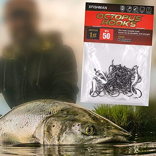Octopus-Hook-Fishing-Beak-Circle-Hooks-Freshwater-Red-Black-100-50 Pack - Image 5