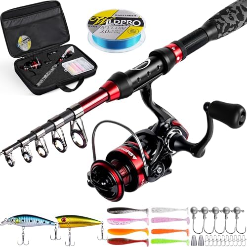 Ghosthorn Fishing Rod and Reel Combo,Telescopic Fishing Pole Travel Kit by Ghosthorn