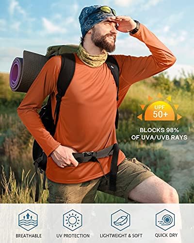 Roadbox Men's UPF 50+ UV Sun Protection Shirts, Long Sleeve Swim Rash Guard - Image 3