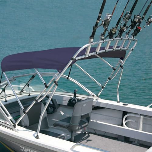 Oceansouth Clamp-On Fishing Rod Rack | Marine Grade Aluminum Rod Holder Storage Rack for Boats | Adjustable Rail Mount Rod Organizer - Image 7