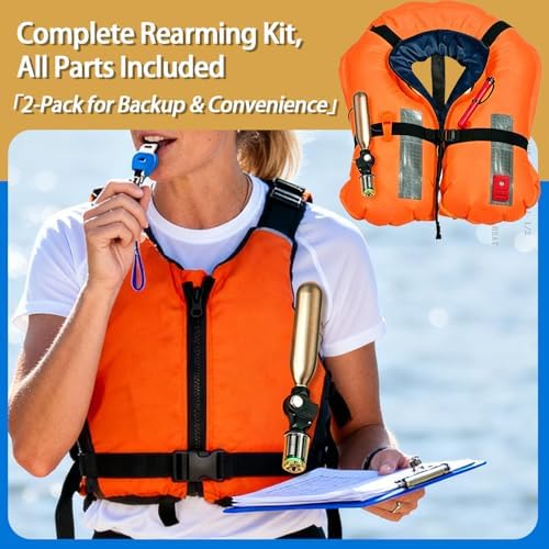 24 Gram CO2 Cartridge Life Jacket Rearming Kit, Auto/Manual PFD, Metal Cartridge for Life Jacket CO2 Cartridges - Image 6