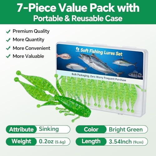 Clearance Bionics-Designed Durable Soft Plastic Fishing Lures Kit with Bonus Accessories, 3/4/5/6 Inch, 9-Type Lifelike Swimbaits in One Gear Set Included Tackle Box for Bass - Image 3