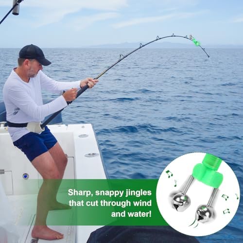 25 PCS Fishing Rod Bells with Tip up Lights, Dual Fishing Bite Alarms for Fishing Poles, Bright LED Fishing Lights for Night Fishing, Ice Fishing, Anti-Slip Clip Fishing Alert Bells for Rods - Image 4