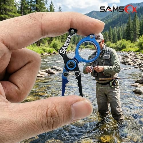 SAMSFX Mini Fishing Pliers with Fly Fishing Zinger Retractor, Fish Hook Remover Tool, Split Ring Pliers for Saltwater & Freshwater, Tungsten Carbide Cutters, Fishing Gear Gift for Anglers - Image 4