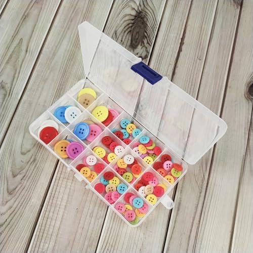 ZUFECY Fishing Tackle Box, Storage Organizer with Adjustable 15 Dividers, Transparent Organizer Tray Organizers and Storage Box for Tackle Bead - Image 3