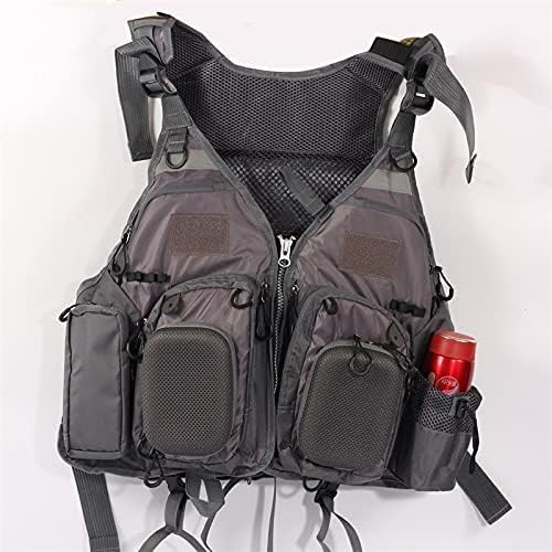 JKSPORTS Fly Fishing Vest - Fishing Safety Life Jacket for Swimming, Sailing, Boating, Kayak - Floating Multifunction Breathable Backpack for Men and Women - Adjustable, Grey/Green/Red/Blue by JK