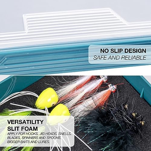 SF Fishing Tackle Box Tray 3600 Slit Foam Case Double Buckle Open Plastic Jig Box Heads Hooks Spinners Spoons Storage Tackle Tray 1Pack - Image 5