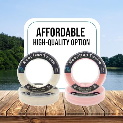 Reaction Tackle 100% Pure Fluorocarbon Fishing Line - High Strength, Abrasion-Resistant, Fast-Sinking, Virtually Invisible - Saltwater and Freshwater Leader Line - Image 4