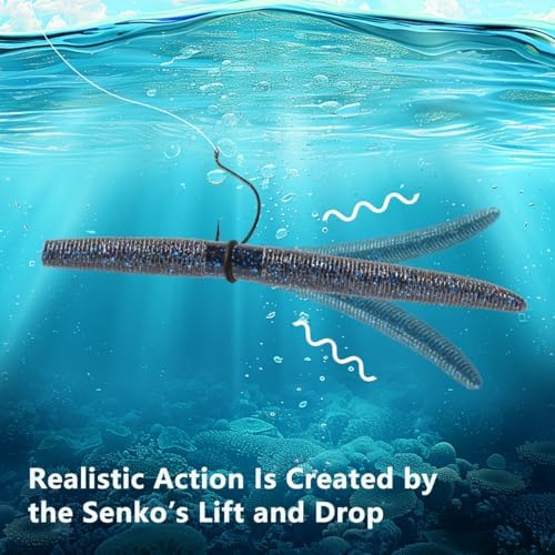5'' Senko Bait Soft Stick Worms for Wacky Rig Bass Fishing - Image 4