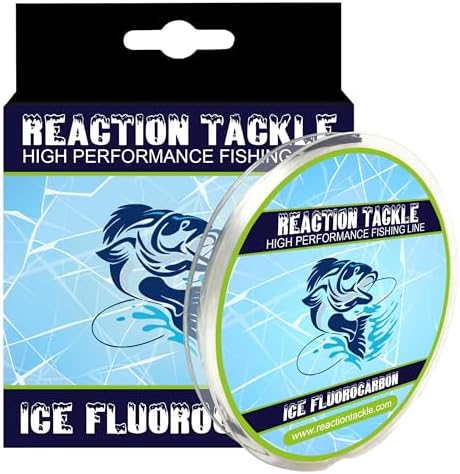 Reaction Tackle Ice Fishing Fluorocarbon Line - Fast Sinking, Abrasion Resistant, Low Visibility Leader and Main Line for Panfish, Trout, Walleye and Bass by ReactionTackle