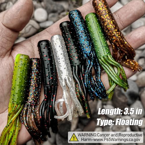 Tube Baits Tube Worms for Bass Fishing, 20 Pcs, 3.5 Inch - Image 6