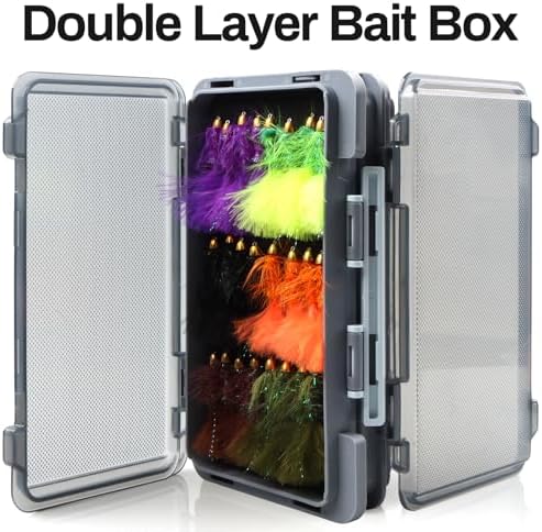 Wooly Bugger Flies Streamer Fly Fishing Flys Assortment Kit with Fly Box for Trout Bass Panfish Salmon Steelhead - Image 3