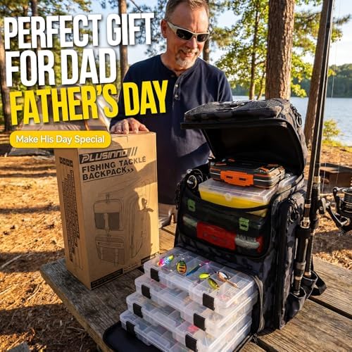 PLUSINNO Fishing Tackle Backpack with Rod Holders，42L Water-resistant Fishing Bag Store Fishing Gear, Fisher Gifts For Men. - Image 3