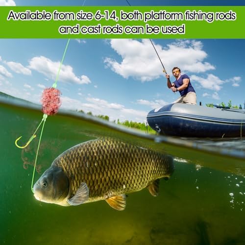 Teenyyou 9 Pack Carp Fishing Baits Hooks with Fishing Spring Carp Feeder Lure Trap Hook 6#-14# Full Size Bait Tackle - Image 6