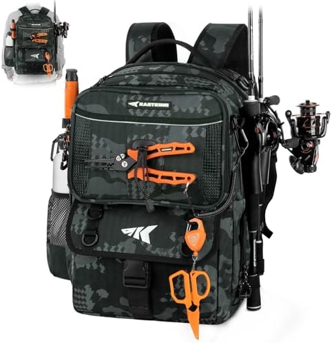 KastKing BaitSpace 50L Fishing Backpack with 4 Tackle Boxes, 2 Rod Holders by KastKing