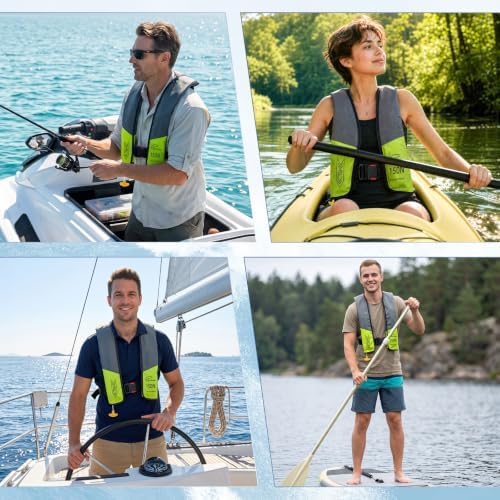 Rrtizan Manual Inflatable Life Jacket for Adults Fishing Sailing Boating - Image 3