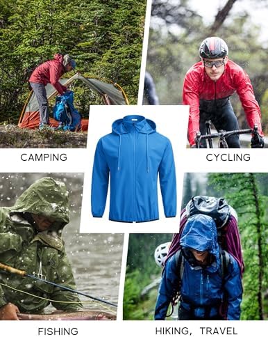 COOFANDY Men's Light Rain Jacket Packable Waterproof Raincoat Windbreaker - Image 6