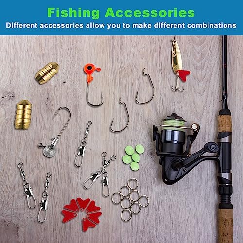 GOANDO Fishing Lures Kit for Freshwater Bait Tackle Kit for Bass Trout Salmon Fishing Accessories Tackle Box Including Spoon Lures Soft Plastic Worms Fishing Gifts - Image 6