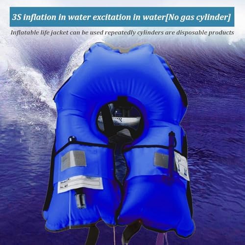 2-Pcs Automatic Inflatable Life Jacket,Adjustable Nylon Swim Vest with CO2 Inflation, Reflective Strips & Safety Buckle,Gas Cylinders Not Included. - Image 3