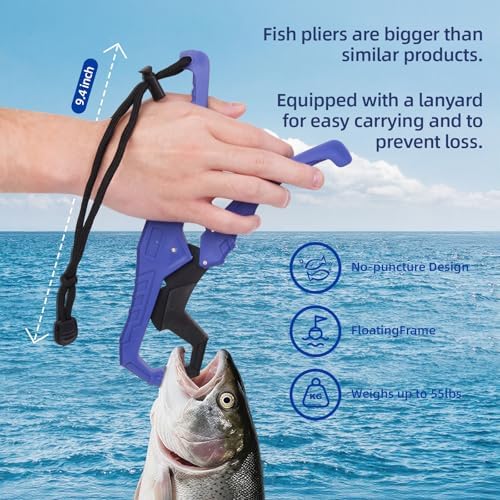 RAWILL Fishing Kit,Filleting Knife,Hook Remover,Fish Grip, Line Cutter,Fishing Scale, Pliers with Lanyards,Not Include Batteries - Image 2