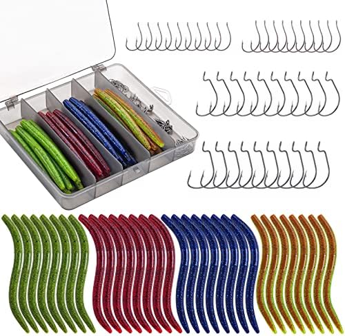 Goture Wacky Worm Fishing Lures Kit, Bass Fishing Wacky Rig Tool Kit by Goture
