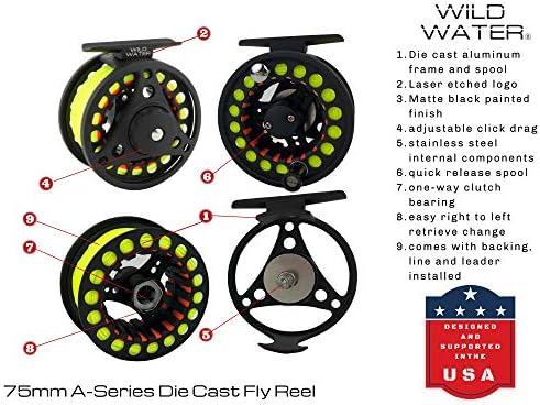Wild Water Fly Fishing 9 Foot, 4-Piece, 3/4 Weight Fly Rod Deluxe Complete Fly Fishing Rod and Reel Combo Starter Package - Image 4