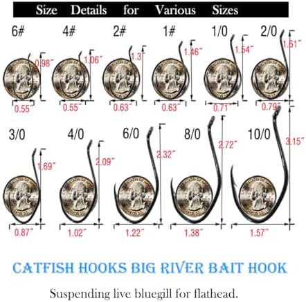Catfishing Hooks, Big River Bait Hooks Offset Design for Flathead Catfish - Image 3