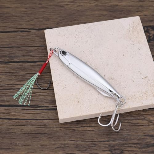 2Pcs 40g Fishing Lure Metal Casting Jig with Trebles Hooks Metal Fishing Lure for Mackerel Cod Bass Sea Freshwater Fishing Chrome - Image 7