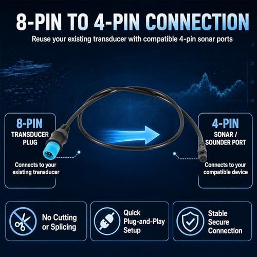 010-12719-00 8-Pin to 4-Pin Adapter Cable for Garmin ECHOMAP UHD2 - Image 3