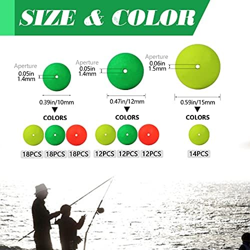 Dovesun 220/104/80/60/54/52/42pcs Pompano Rig Floats for Surf Fishing Foam Bobbers for Fishing Fly Fishing Bobbers Floats Bright Color Kit/Round/Cylindrical/Heart/Bullet/Pill/Spin Shape - Image 2