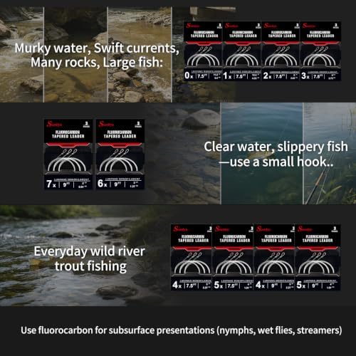 3-Pack Fluorocarbon Tapered Leader – 7.5-12FT, 0X-7X, 8-26LB - Image 5