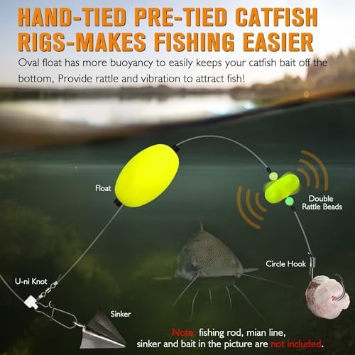 Dovesun Catfish Rig Santee Cooper Rig Catfish Takedown Rig for Bank Fishing - Image 2