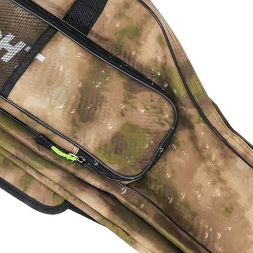 Seaknight Portable Fishing Rod Case - 2 Sizes (53.15in/59.0in) Oxford Fabric Tackle Storage Bag for Travel, Durable Rod Carrier for Freshwater & Saltwater Anglers (Yellow Camou, 150cm/ 59.0in) - Image 6