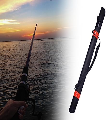 Fly Fishing Rod Case Fishing Rod Tube Case Men Gift Travel Carrying Bag, Black, 125cm - Image 6