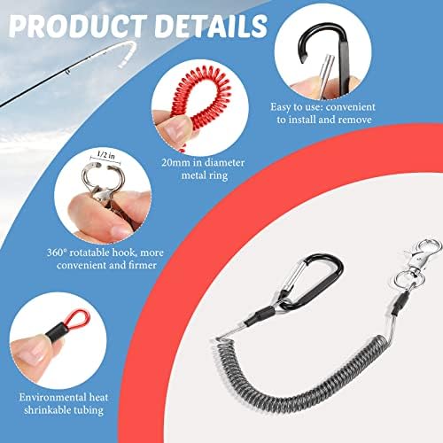 Woanger Coiled Lanyard for Tools Steel Wire Retractable,Red - Image 3