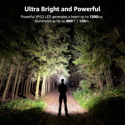 Lepro Headlamp Battery Powered Waterproof LED Headlight 6 Modes - Red - Image 3