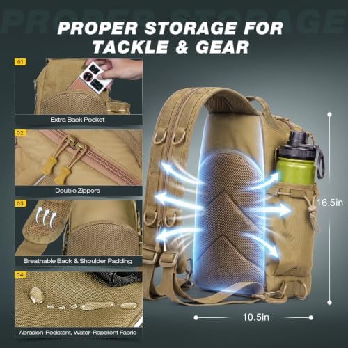Ghosthorn Fishing Backpack with 3600 Tackle Box Fishing Gear Set Tackle Bag - Image 3
