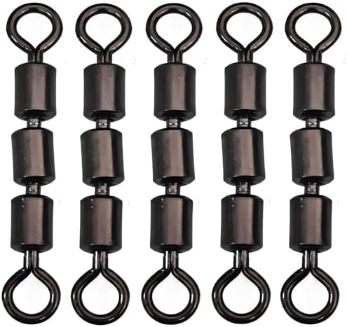 10-30pcs High Speed 3 Roller Swivels 3 Bead Rolling Chain Swivel Fishing Line Lure Connector 12 Sizes by Laxygo