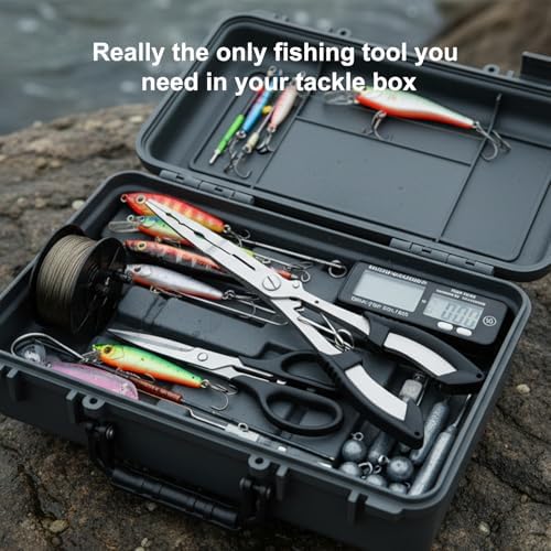 Fishing Pliers Hook Remover Tool, Stainless Steel Fishing Needle Nose Pliers Saltwater Freshwater, Fish Dehooker Plyers with Lanyard, Fish Multitool Gear with Braided Line Cutter - Image 6