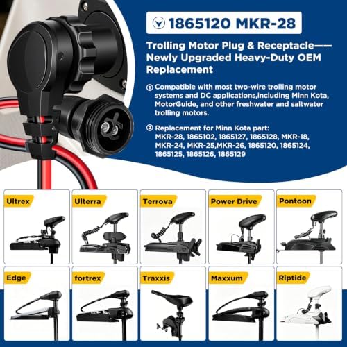 Trolling Motor Plug and Receptacle 1865120 MKR28 compatible with Minn Kota - Image 2