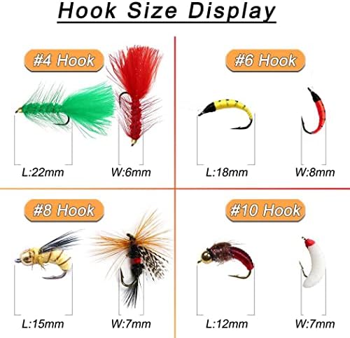 Fly Fishing Flies Kit 40/137pcs Dry/Wet Flies Assortment Nyphms Popper Streamer for Trout Bass Steelhead Fish+ Fly Box - Image 4