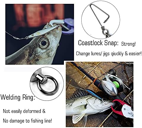 AMYSPORTS Saltwater Connector Fishing Snap Swivel High Strength Snaps Swivel Freshwater Ball Bearing Fishing Swivels Stainless Steel Corrosion Resistant Black Nickel - Image 4
