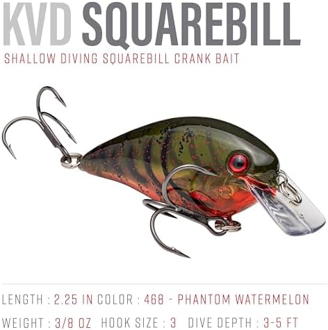 Strike King KVD 1.5 Hard Knock Fishing Lure, 3/8 oz, 3D Lifelike Eyes - Image 2