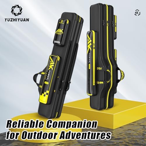 3 Layers Fishing Pole Bag, Fishing Rod Case, 1680D Heavyweight Oxford Wire-Reinforced Non-Deforming Frame Quick-Access Compartments Anti-Sag Structure Fishing Rod Bag Fishing Gift for Men - Image 6