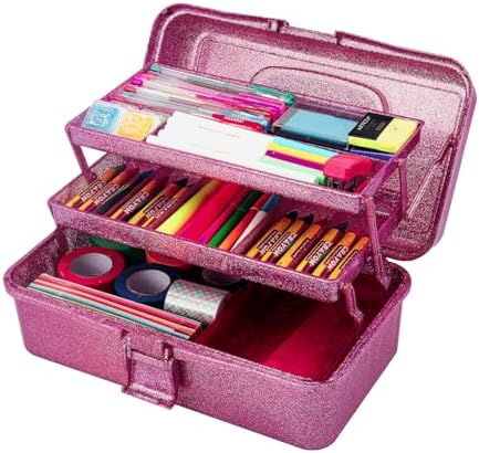 Glitter Purple 3 Layer Craft Storage Box, Purple Tackle Box Organizer by FindScrapblooms